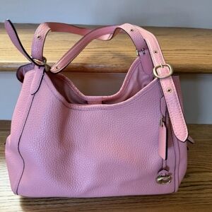 Coach Pink Pebbled Leather Shoulder Bag